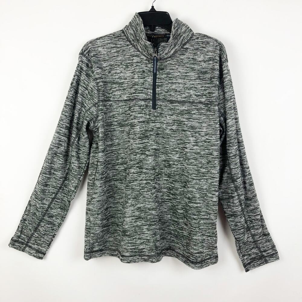 Vintage 1946 Mens Fleece Pullover Sweatshirt Large Gray Quarter Zip NWT